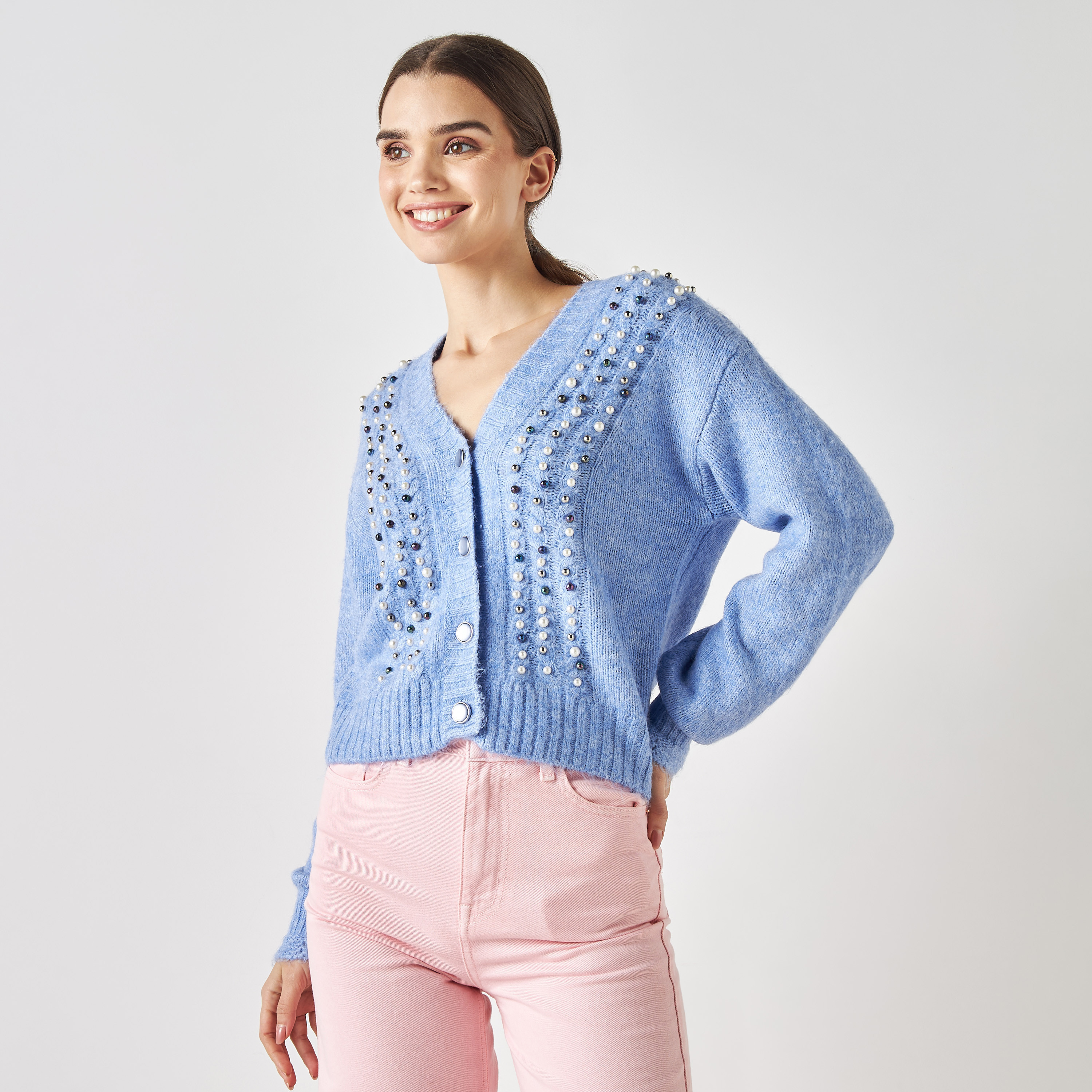 Only Knitted V-Neck Cardigan-women-winterwear-cardigansandjumpers-cardigans-image-5