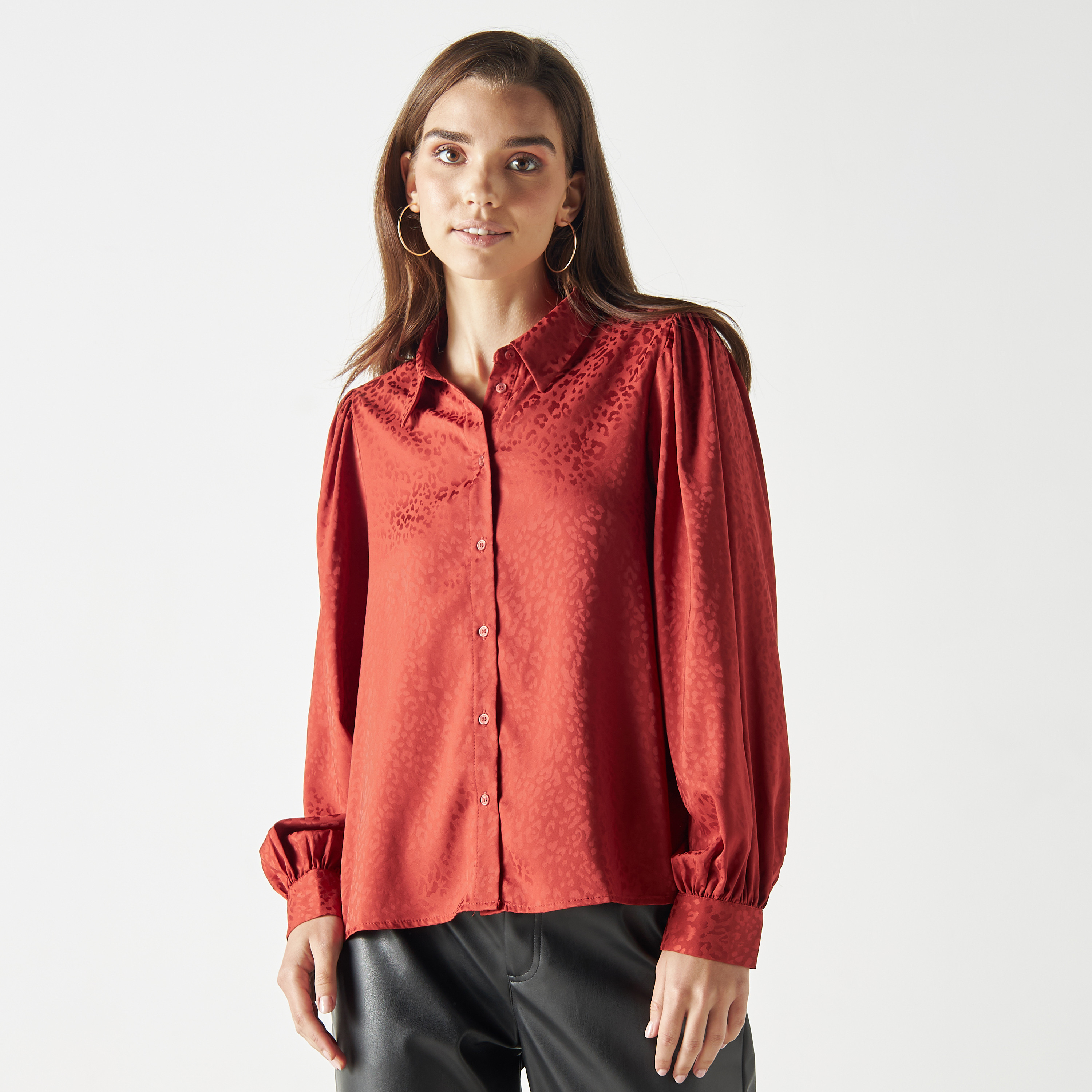 Shop Only Printed Collared Long Sleeves Casual Shirt Online