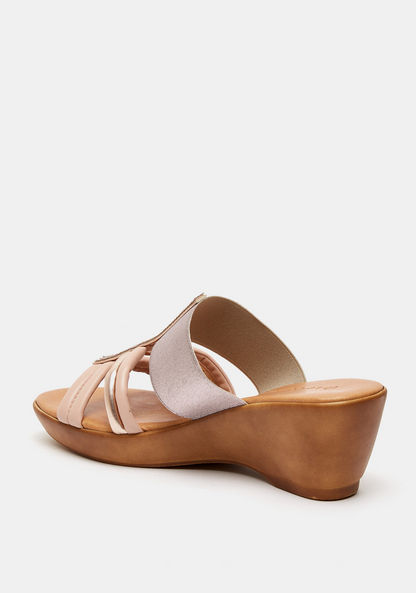 Le Confort Embellished Slip-On Slide Sandals with Wedge Heels
