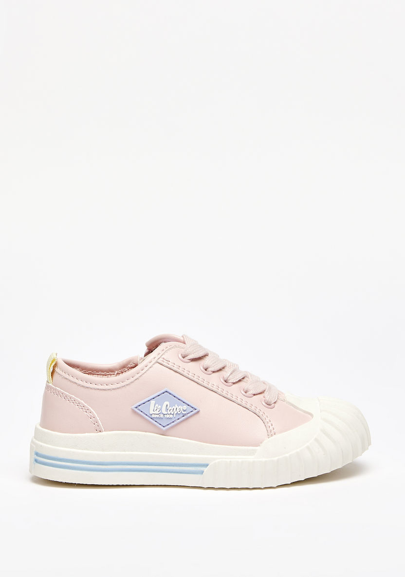 Lee Cooper Girls' Solid Sneakers with Lace-Up Closure and Zip Detail-Girl%27s Casual Shoes-image-0