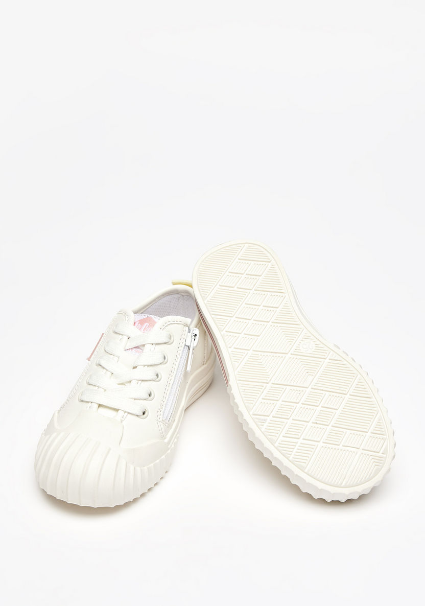 Lee Cooper Girls' Solid Sneakers with Lace-Up Closure and Zip Detail-Girl%27s Casual Shoes-image-1