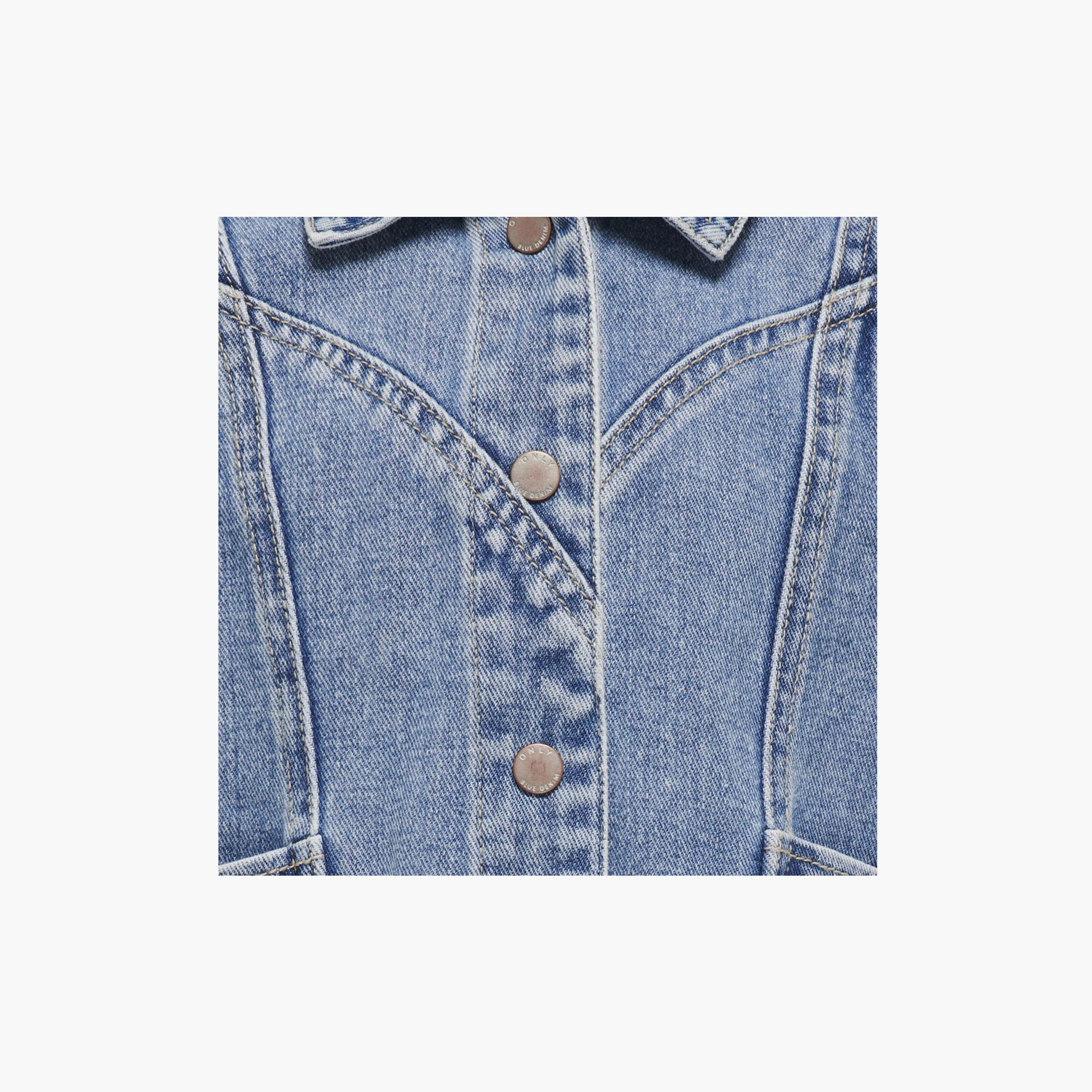 Kids Only Solid Denim Waistcoat-girls-clothing-blousesandshirts-image-3
