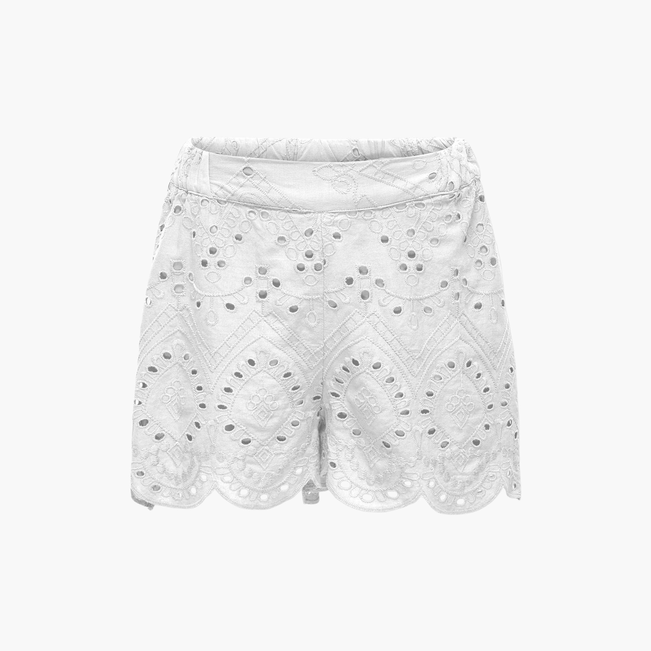 Kids Only Schiffli Textured Shorts with Elasticated Waistband-girls-clothing-bottoms-shorts-image-1