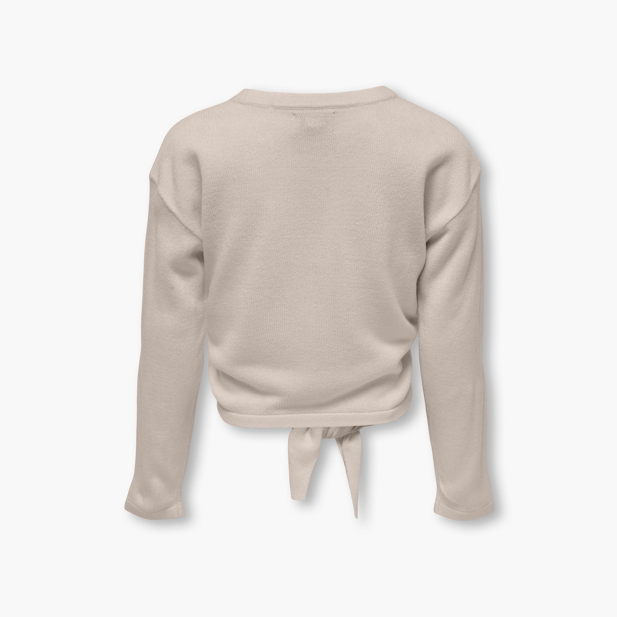 Kids Only Solid Top with Round Neck and Knot Detail-girls-clothing-tshirts-image-2
