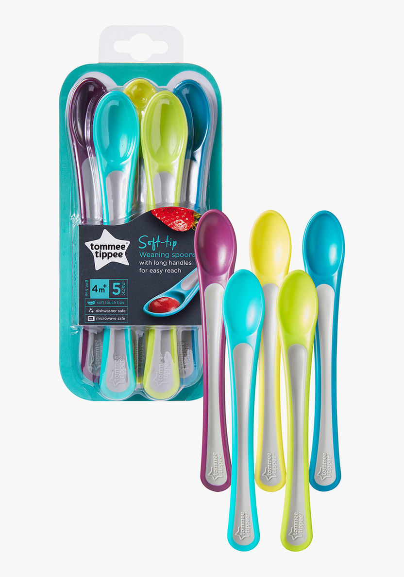Tommee Tippee Explora 1st Weaning Spoon - Set of 5-Bottles and Teats-image-0