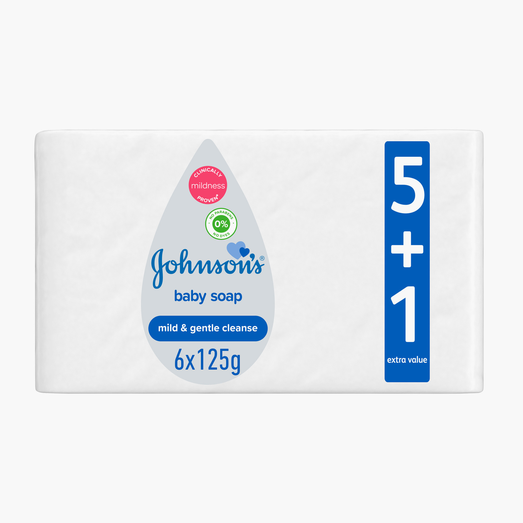 صابون اطفال 5 + 1 من جونسون 125 جم-baby-bathandcare-hairbodyskincare-image-1