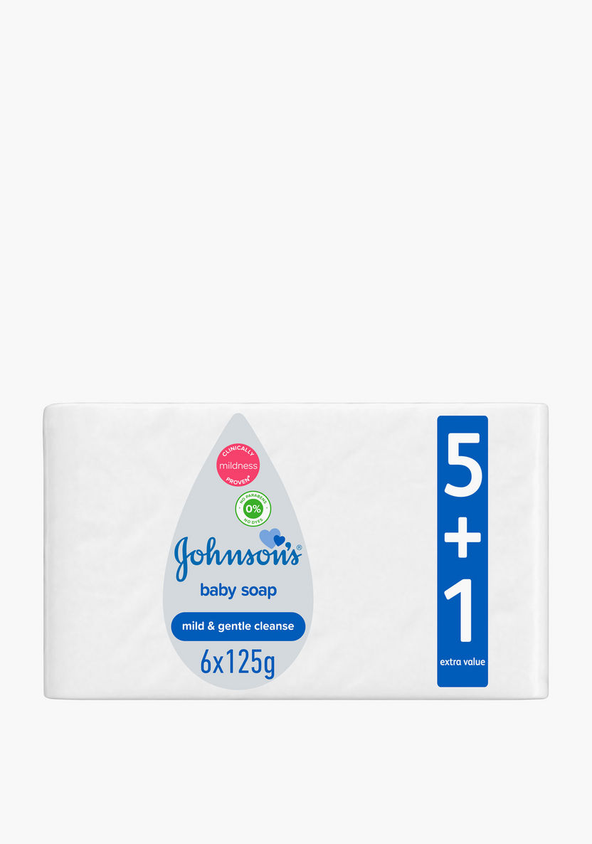 Johnson's 5+1 Baby Soap - 125 gms-Hair%2C Body and Skin-image-0