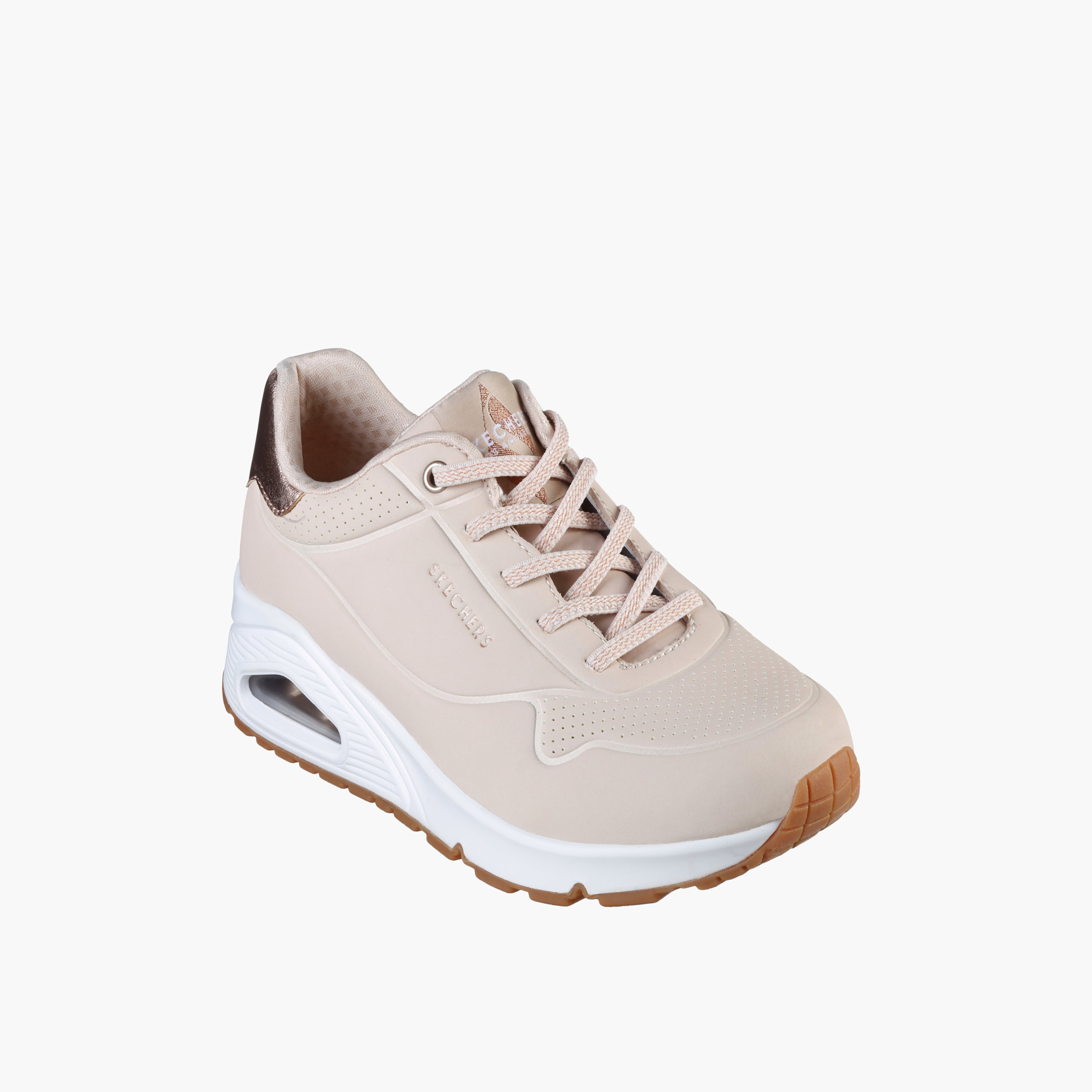 Skechers Women UNO Perforated Lace-Up Ankle Sneakers-women-shoes-sneakers-image-1