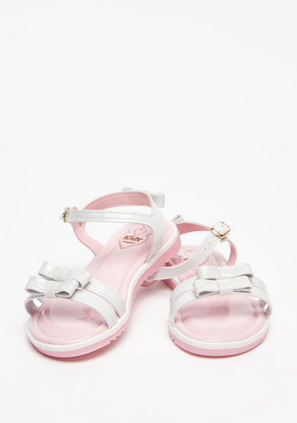 Kidy Bow Accented Flat Sandals with Buckle Closure-Girl%27s Sandals-image-3