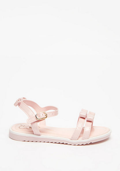 Kidy Bow Accented Flat Sandals with Buckle Closure-Girl%27s Sandals-image-0