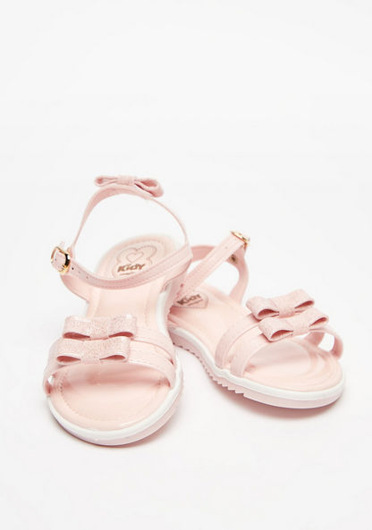 Kidy Bow Accented Flat Sandals with Buckle Closure-Girl%27s Sandals-image-3