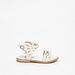 Kidy Cutwork Detail Sandals with Buckle Closure-Girl%27s Sandals-thumbnail-0
