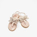 Kidy Solid Sandals with Buckle Closure and Bow Detail-Girl%27s Sandals-thumbnail-3