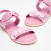 Kidy Solid Sandals with Buckle Closure and Bow Appliques-Girl%27s Sandals-thumbnail-2