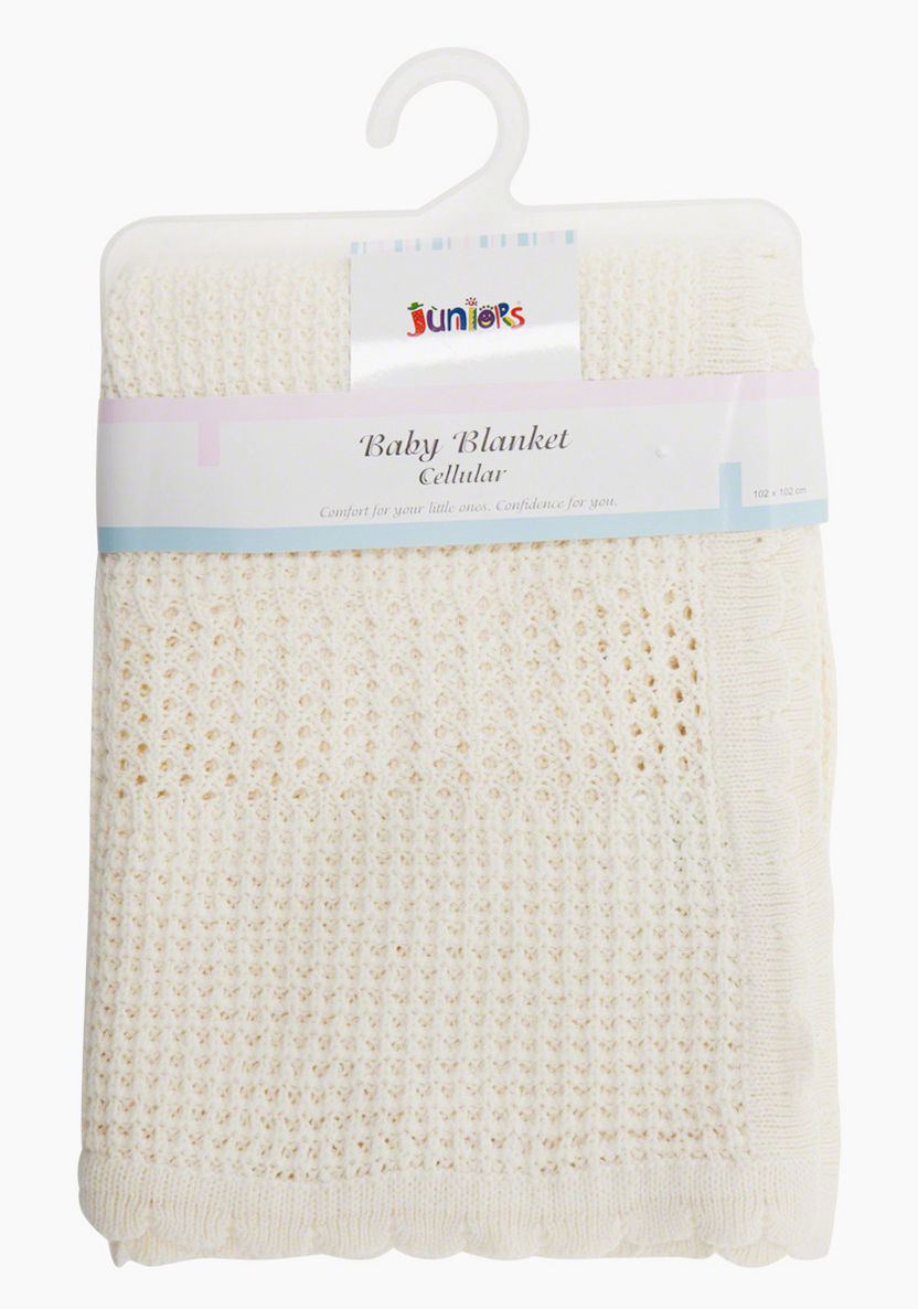 Juniors Knitted Cellular Blanket-Blankets and Throws-image-2