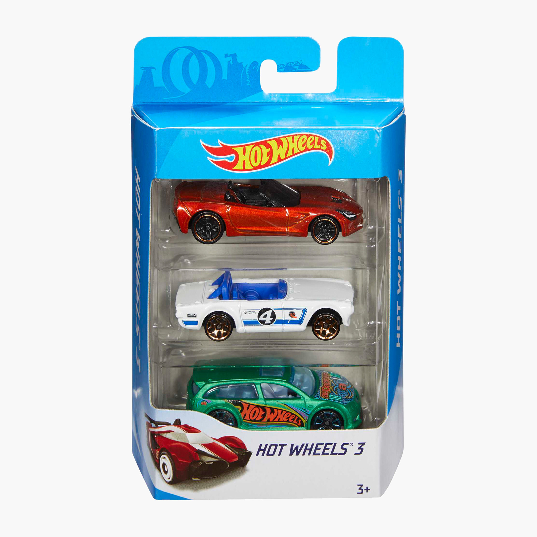 Hot Wheels 1:64 Scale Race Cars, Pick-Up Trucks, Rescue Vehicles, Hot Rods, 3-Pack (Styles May Vary)-toys-playvehicles-cars-image-4