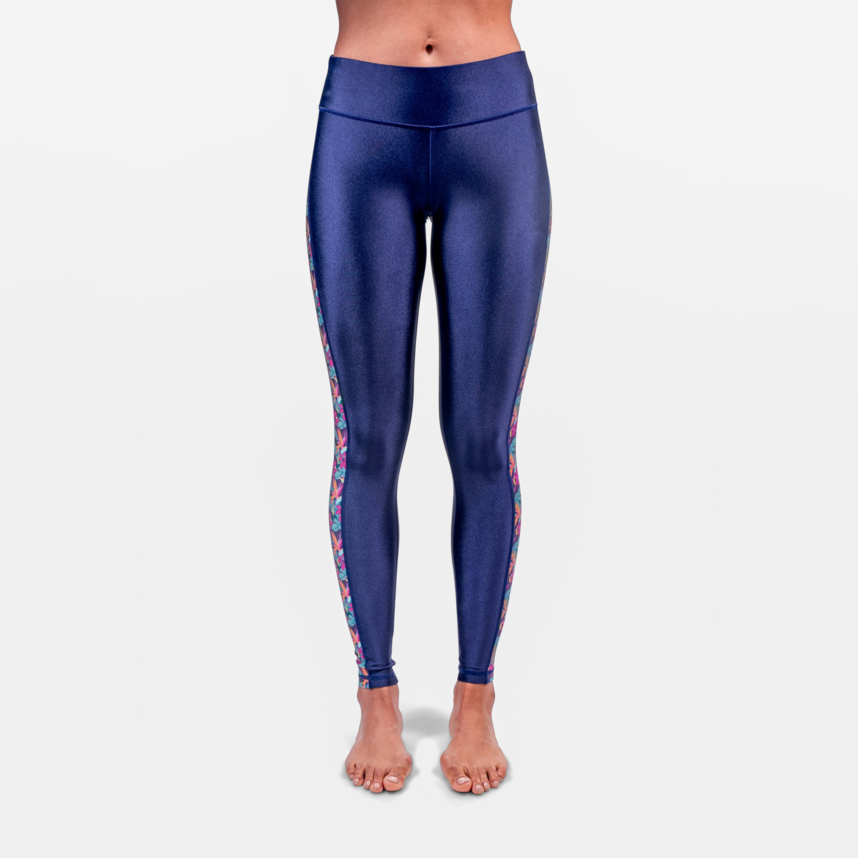 COEGA Women's Swim Tights, Blue Teal Tropical-women-clothing-bottoms-leggings-image-1