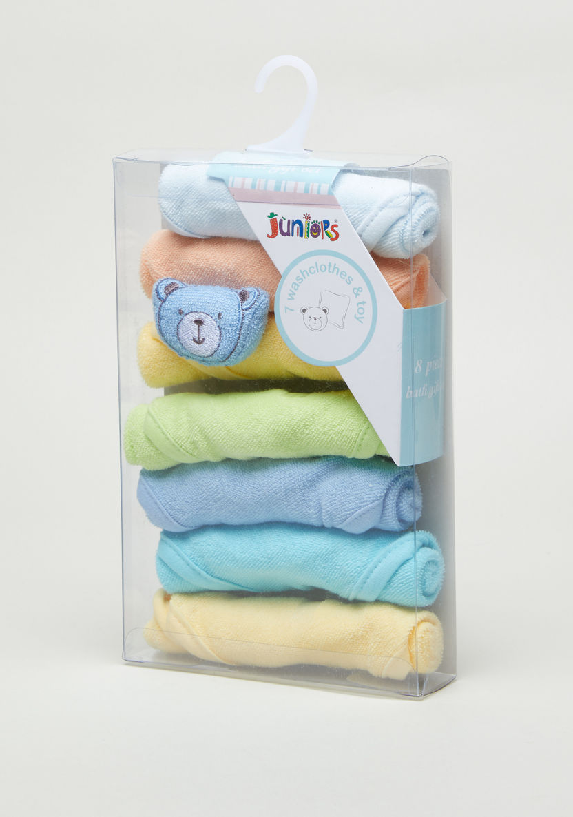 Juniors Textured 7-Piece Washcloth Set with Toy-Towels and Flannels-image-0