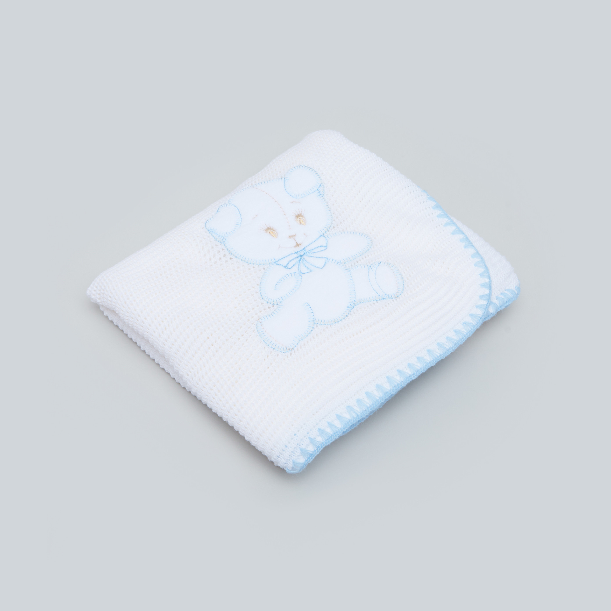 Juniors Bear Applique Detail Shawl - 100x100 cms-baby-nursery-blanketsandswaddles-blanketsandquilts-image-1