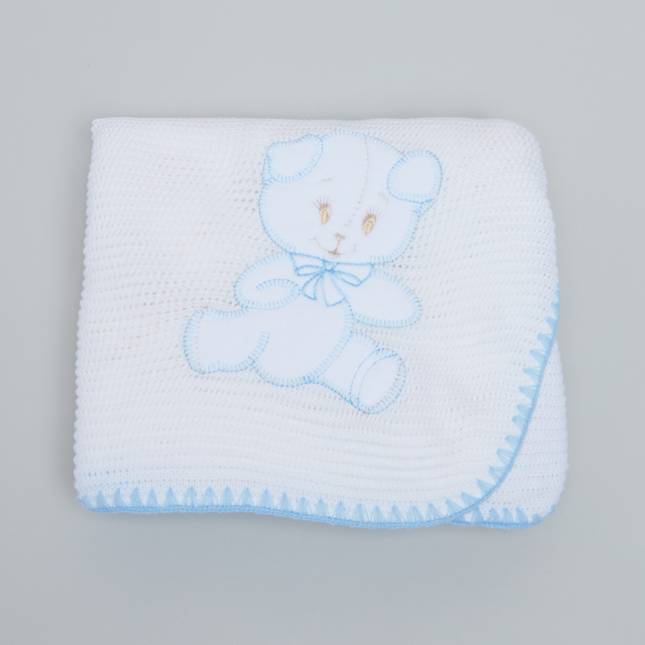 Juniors Bear Applique Detail Shawl - 100x100 cms-baby-nursery-blanketsandswaddles-blanketsandquilts-image-2