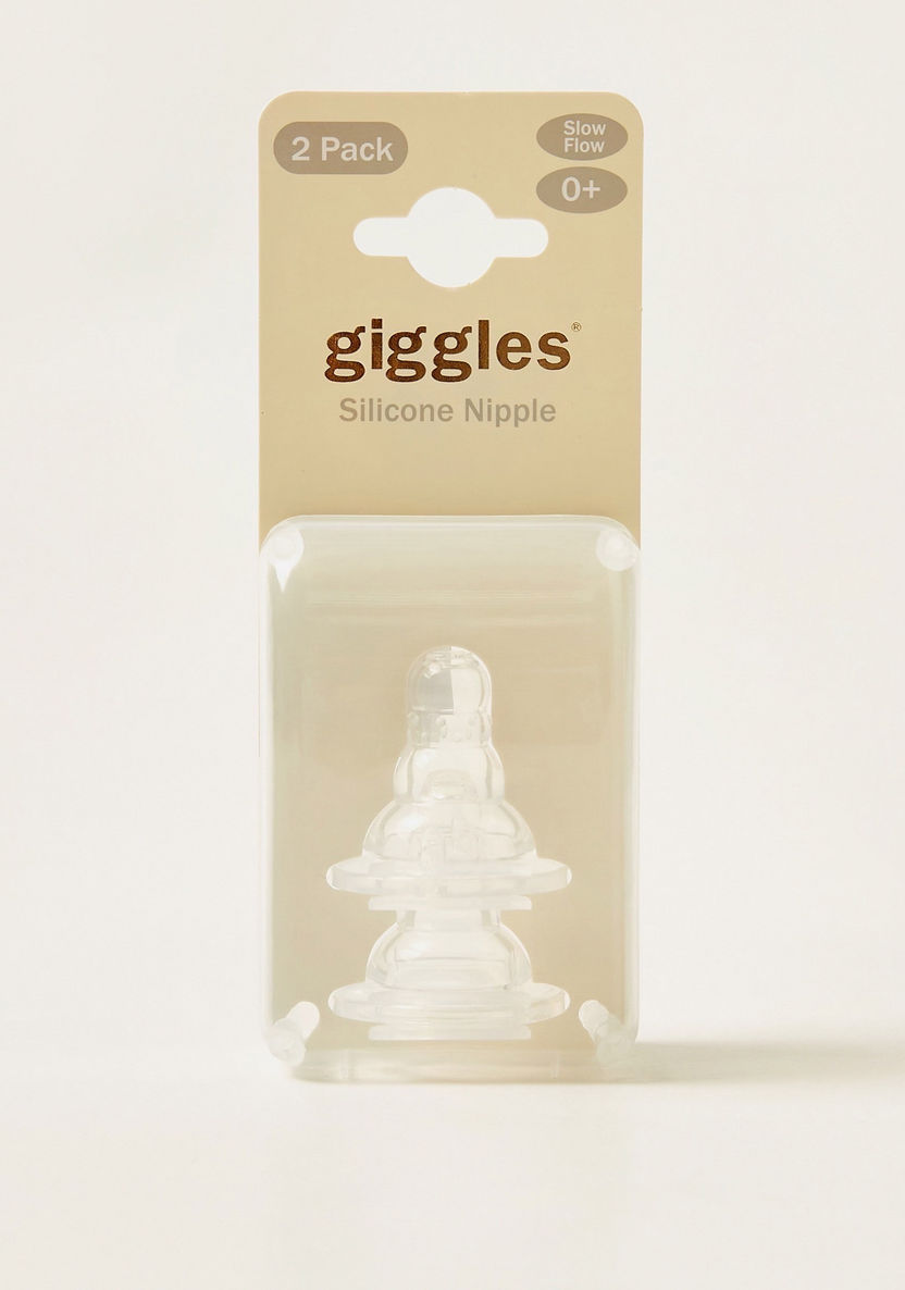 Giggles Slow Flow Nipple - Set of 2-Bottles and Teats-image-3