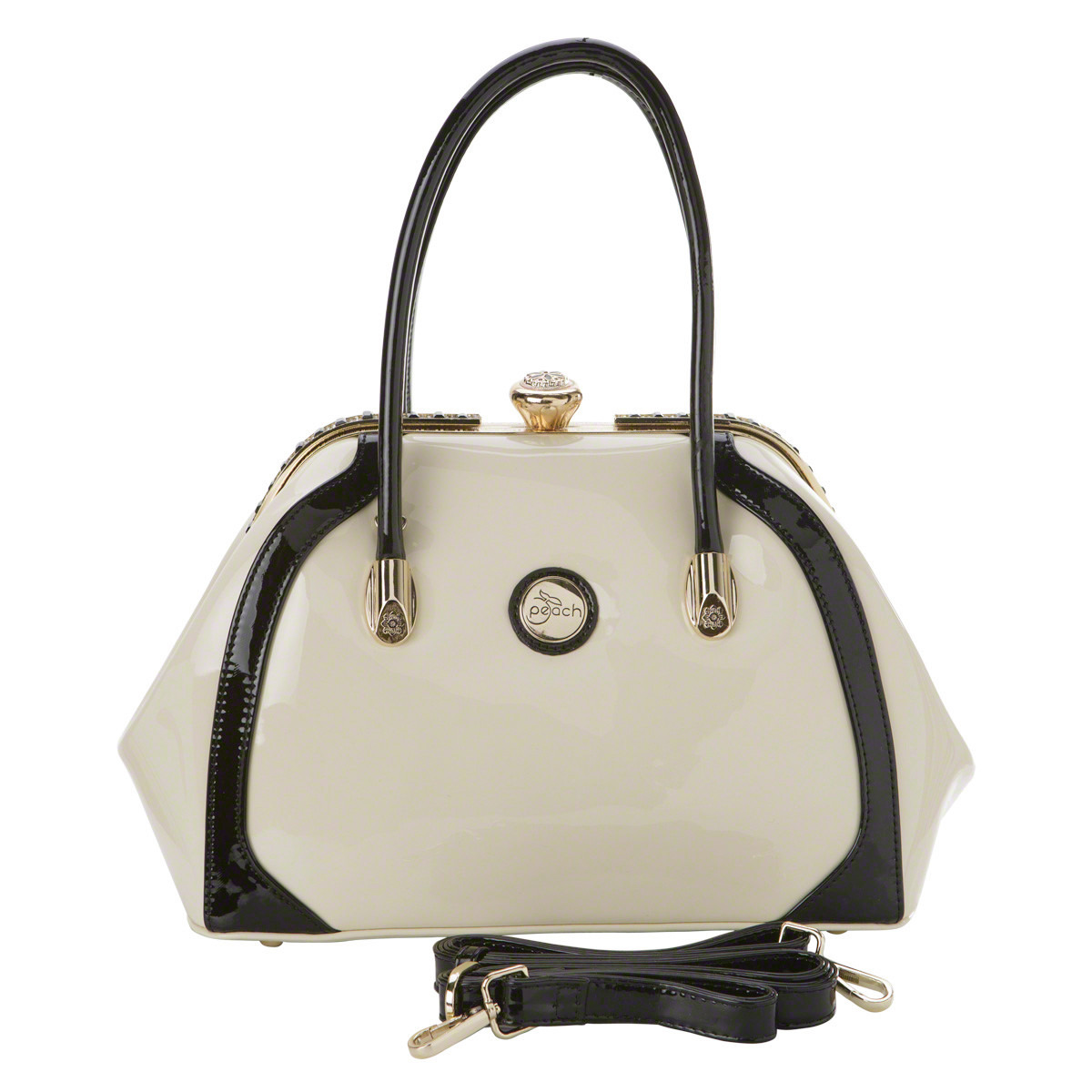 Buy Women s Peach Patent Leather Bowling Bag Online Centrepoint Bahrain