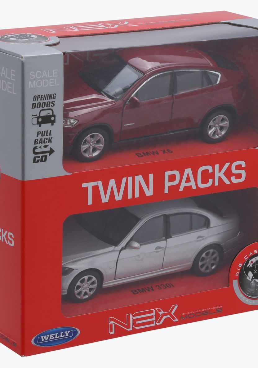Welly Diecast BMW 330i Pull Back Twin Car Pack-Scooters and Vehicles-image-4