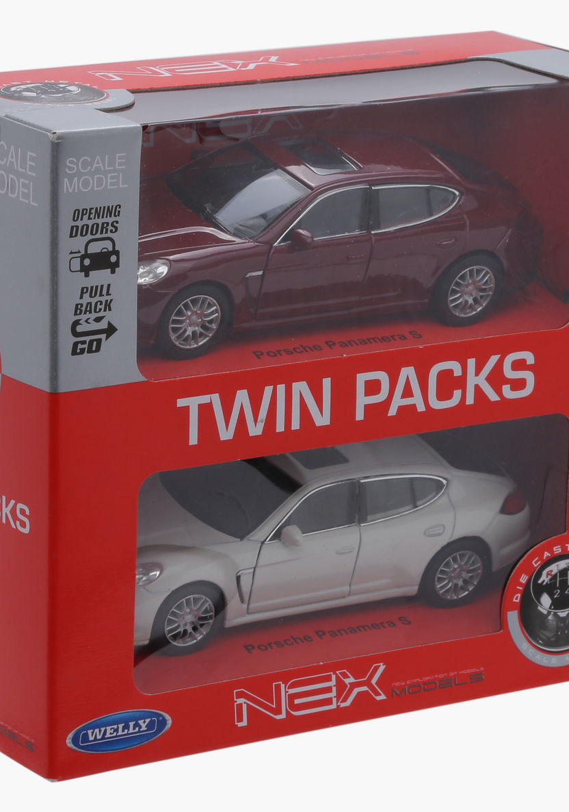 Welly Porsche Panamera Pull Back Diecast Twin Car Set-Scooters and Vehicles-image-4