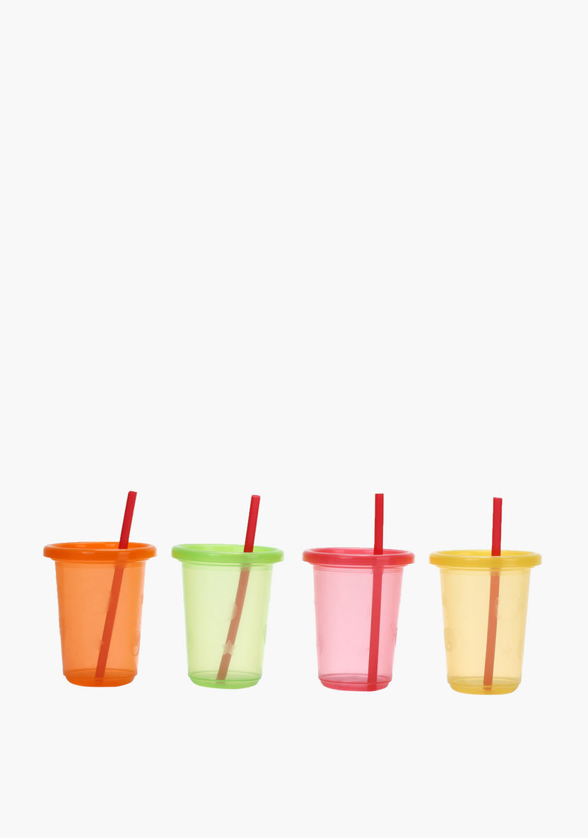 Juniors Disposable Tumbler Cup with Straw - Set of 4-Mealtime Essentials-image-0