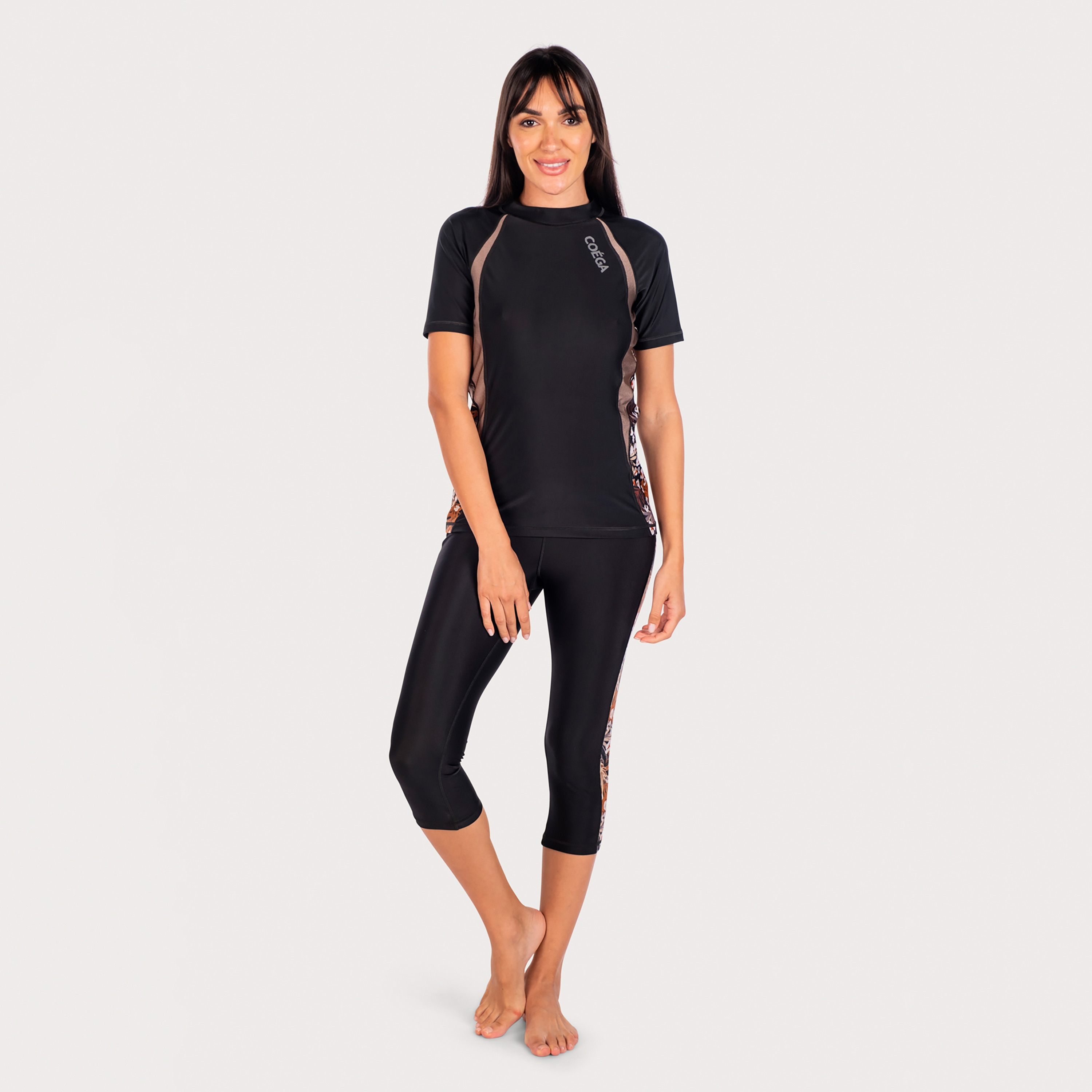 سروال سباحة للسيدات من كويغا بطول 3/4 مع لون نخلة الفهد الذهبية-women-clothing-sportswearandactivewear-bottoms-image-4