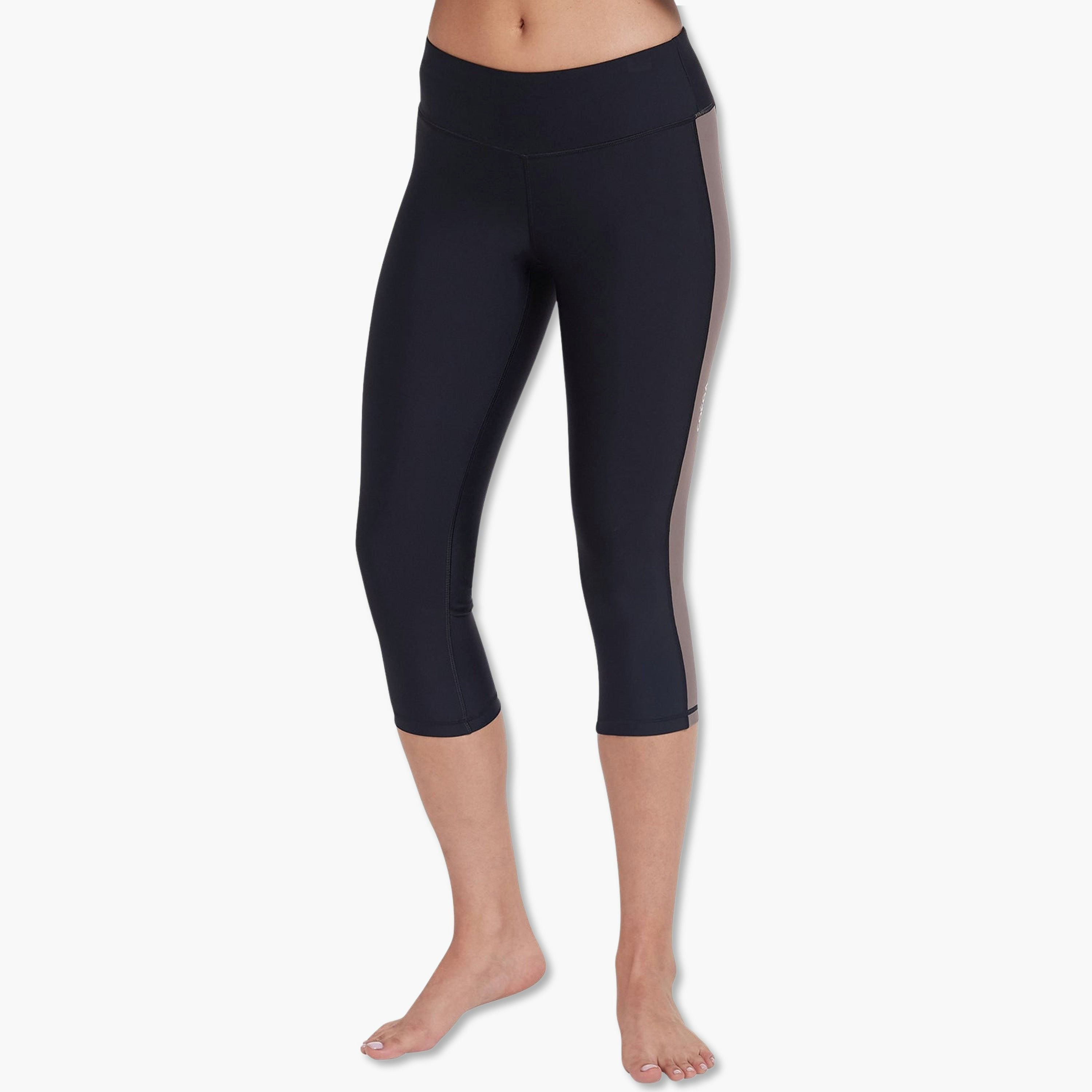 Coega Women's 3/4 Swim Tights - Nero Silver Tropical-sports-women-clothing-swimwear-image-1