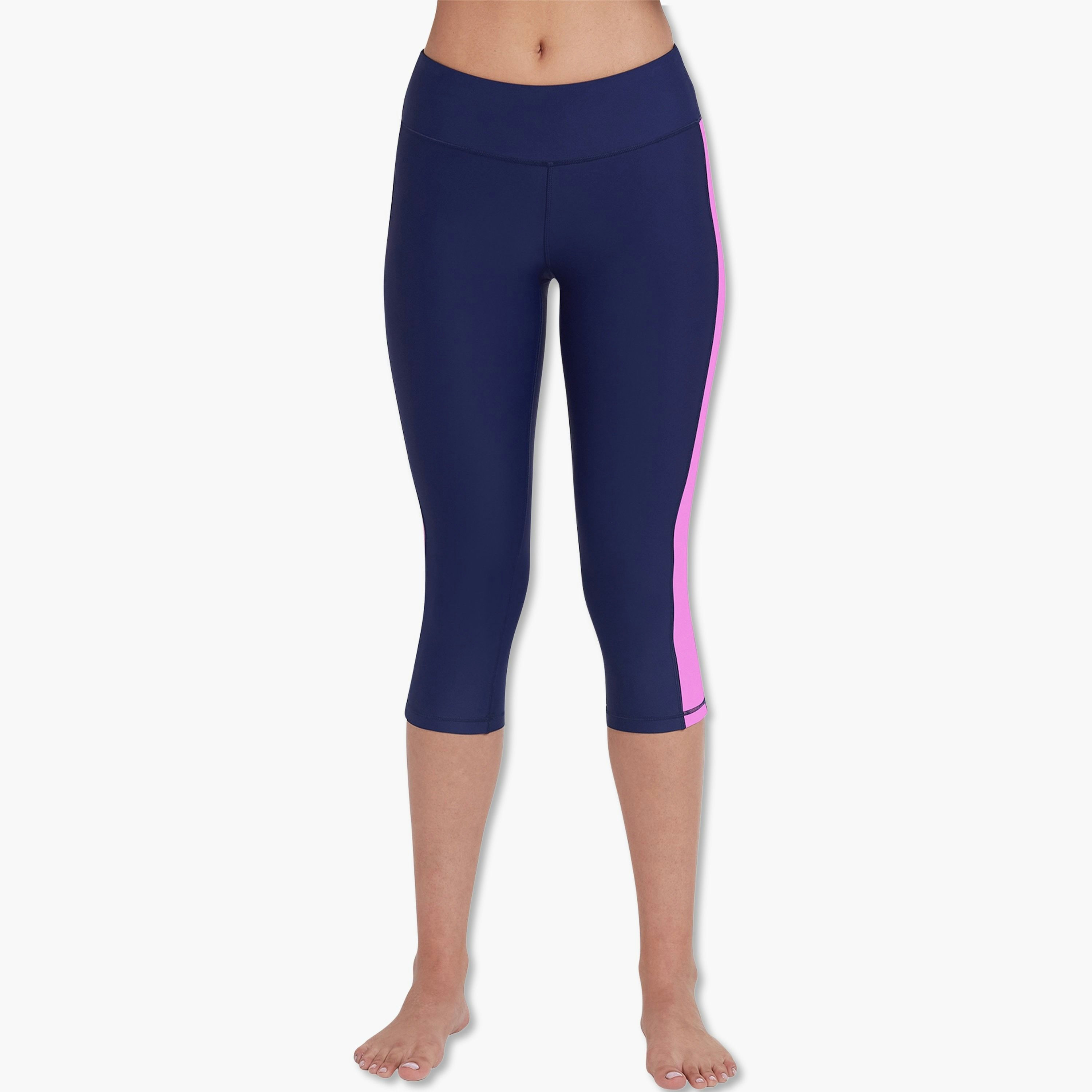 كويغا - فيزون ليقنز سباحة نسائية بطول ثلاثة أرباع، لون أزرق ووردي بنقشة الرخام-women-clothing-swimandbeach-swimsuits-image-1