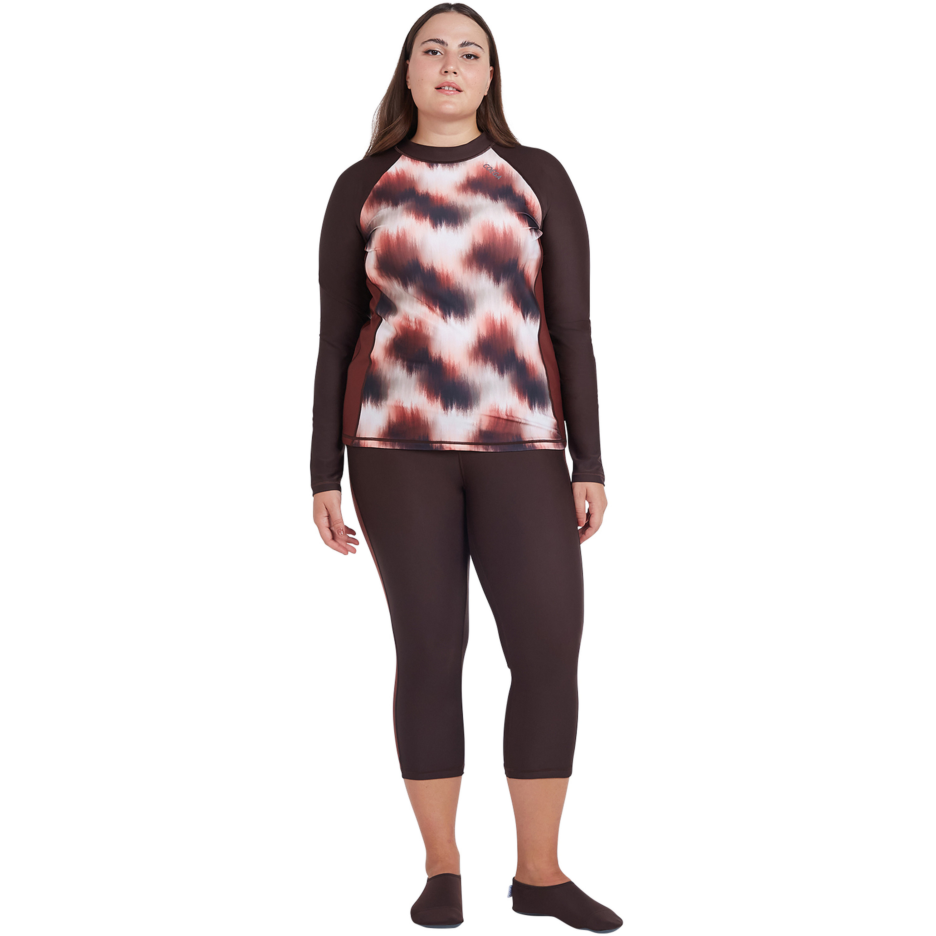 Coega Women's 3/4 Swim Tights - Chocolate Tie Dye-sports-women-clothing-swimwear-image-2