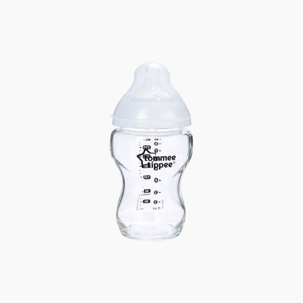 Tommee Tippee Glass Feeding Bottle with Nipple and Cap - 250 ml-baby-feeding-feedingbottles-bottlesandteats-image-3