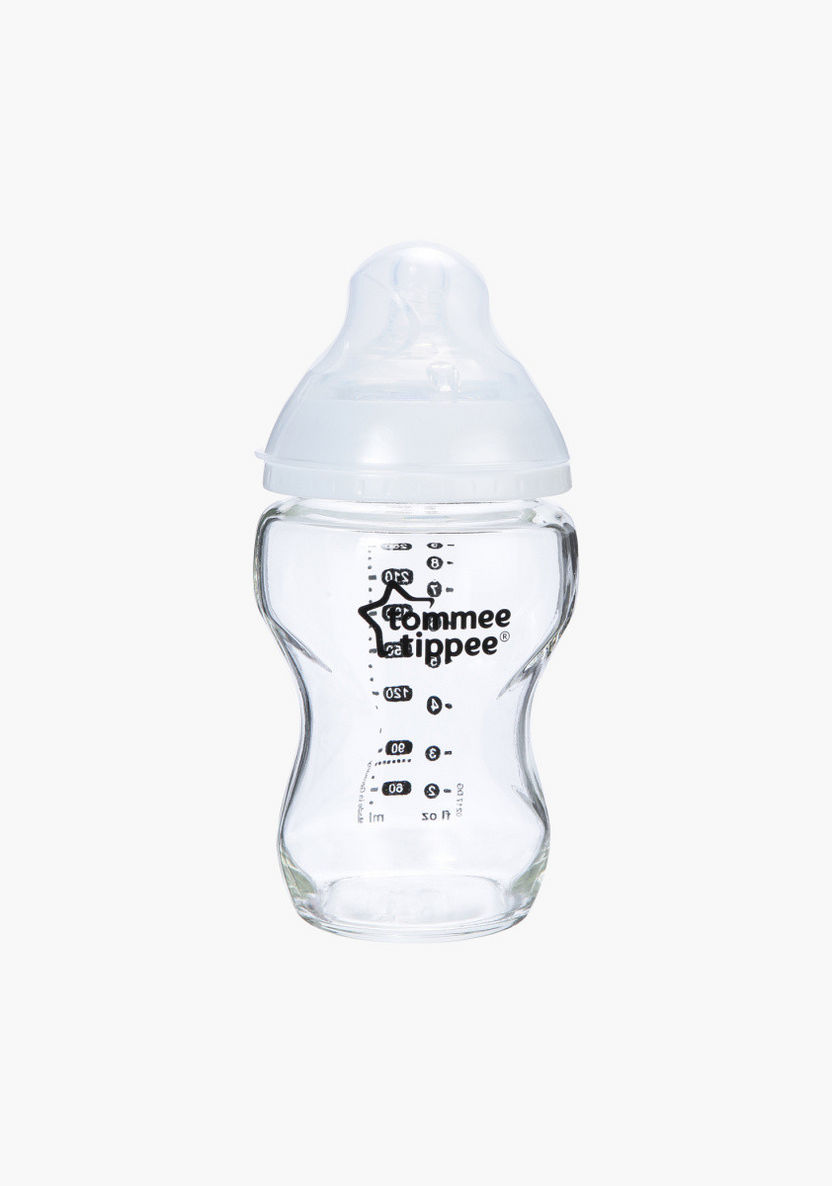 Tommee Tippee Glass Feeding Bottle with Nipple and Cap - 250 ml-Bottles and Teats-image-2