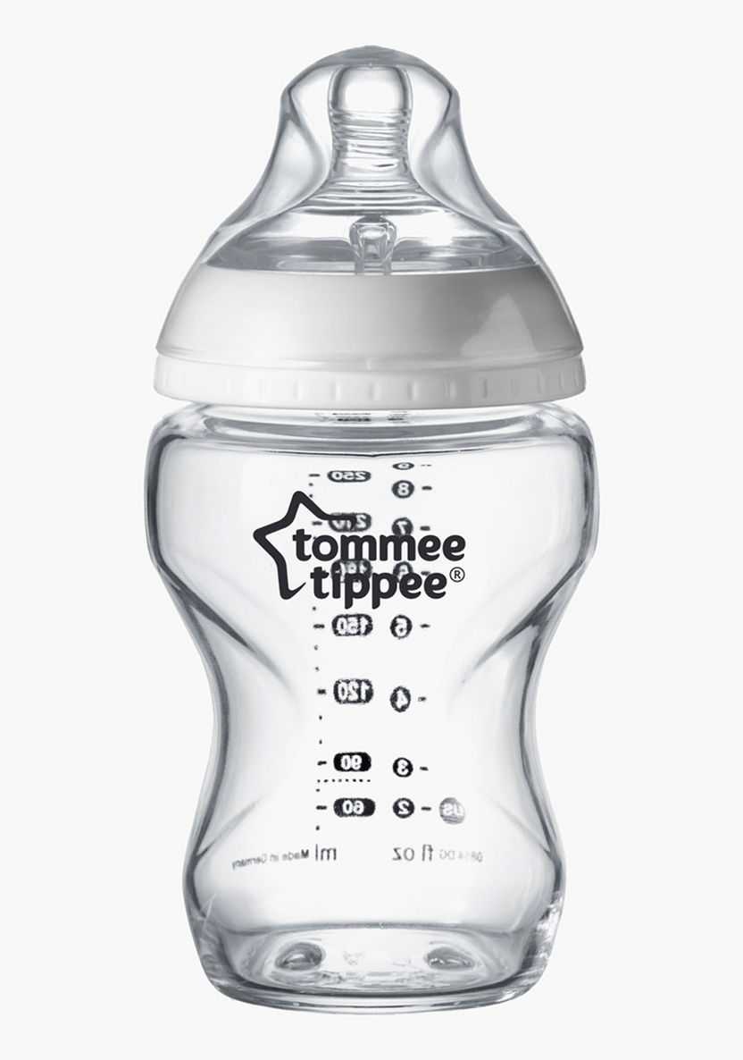 Tommee Tippee Glass Feeding Bottle with Nipple and Cap - 250 ml-Bottles and Teats-image-4