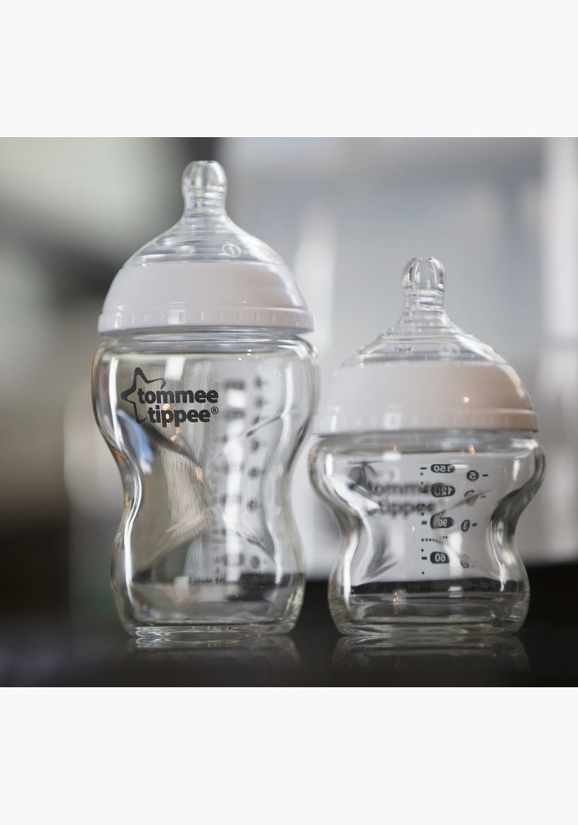 Tommee Tippee Glass Feeding Bottle with Nipple and Cap - 250 ml-Bottles and Teats-image-6