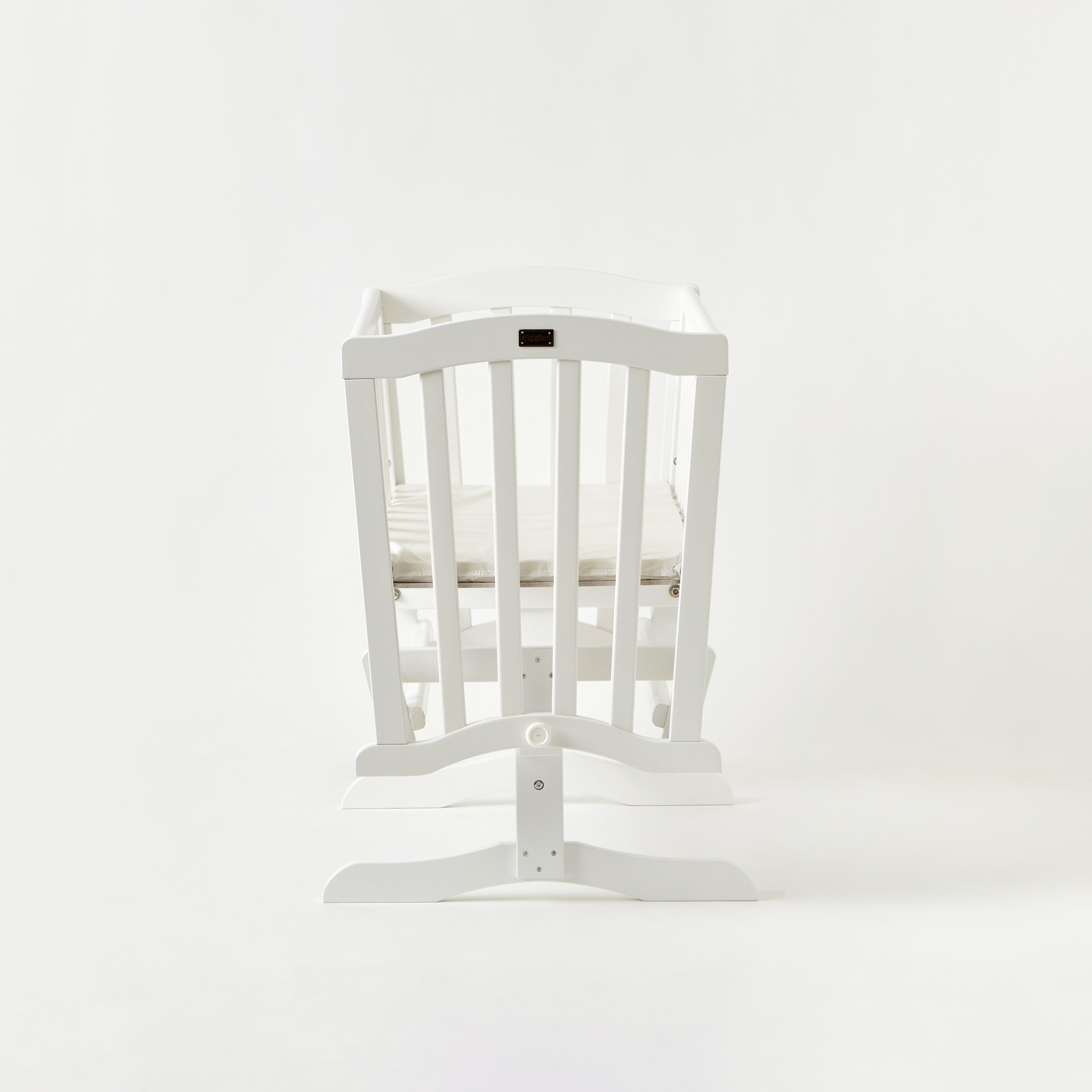 Giggles Wooden Gliding Cradle - White (Up to 6 months)-baby-nursery-furniture-cribsandbeds-bassinets-image-3
