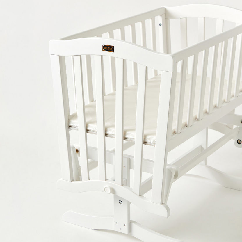 Giggles Wooden Gliding Cradle - White (Up to 6 months)-Cradles and Bassinets-image-4