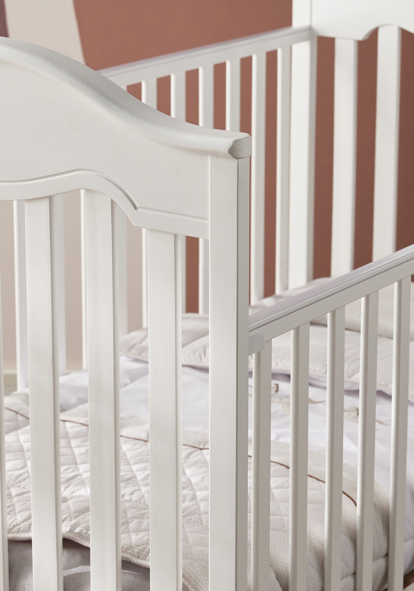 Juniors Charlotte Portable Wooden Crib with Three Adjustable Heights -White (Up to 3 years)-Baby Cribs-image-6