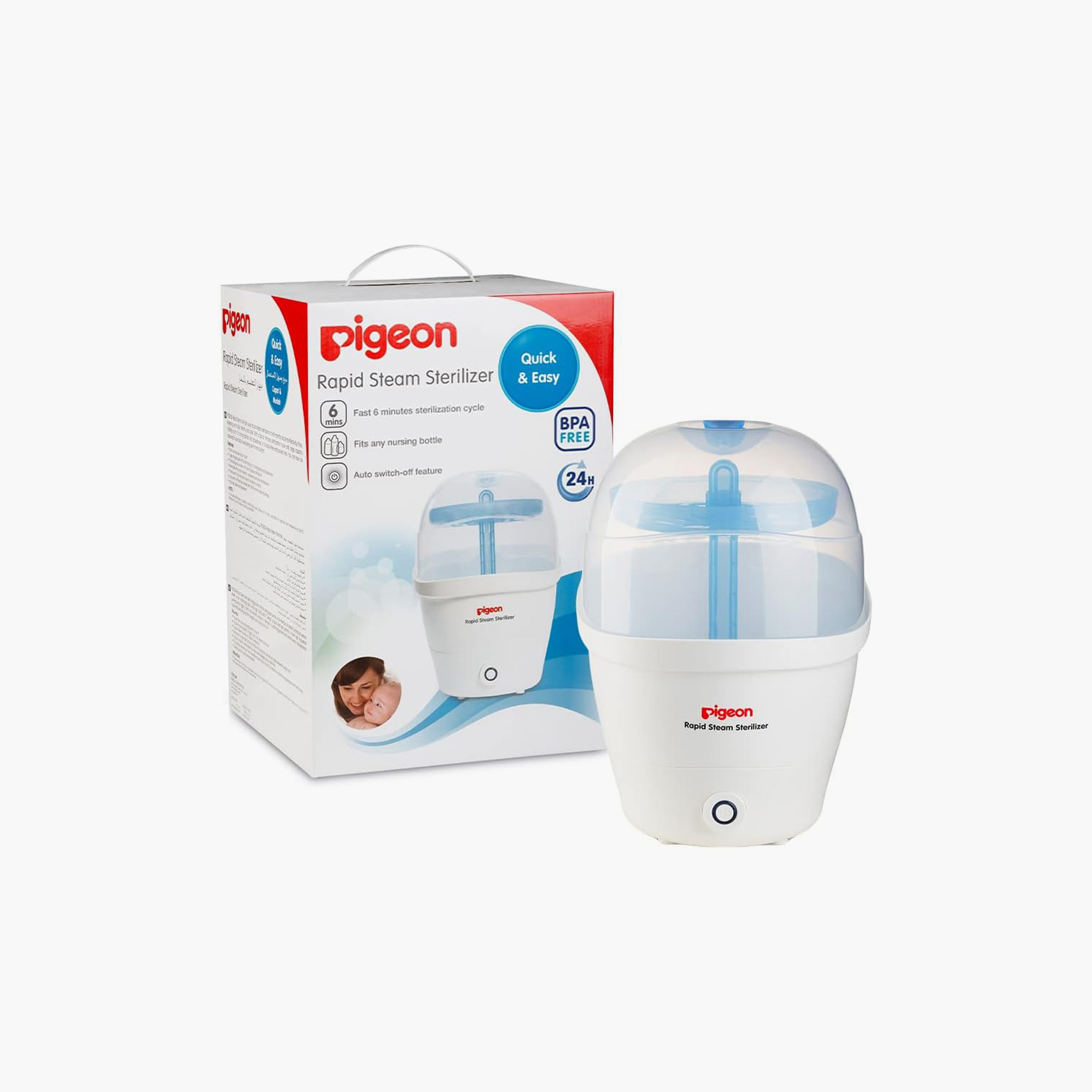 Pigeon Bpa Free Rapid Steam Sterilize - White-baby-feeding-sterilizersandwarmers-image-1