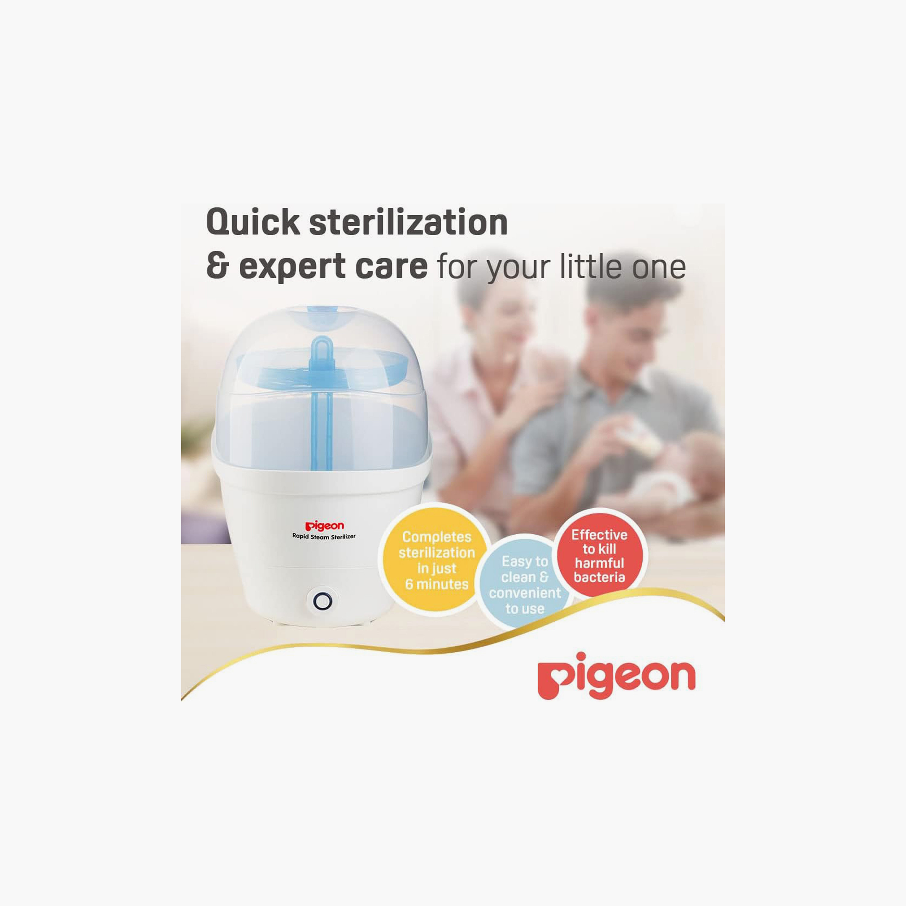 Pigeon Bpa Free Rapid Steam Sterilize - White-baby-feeding-sterilizersandwarmers-image-2