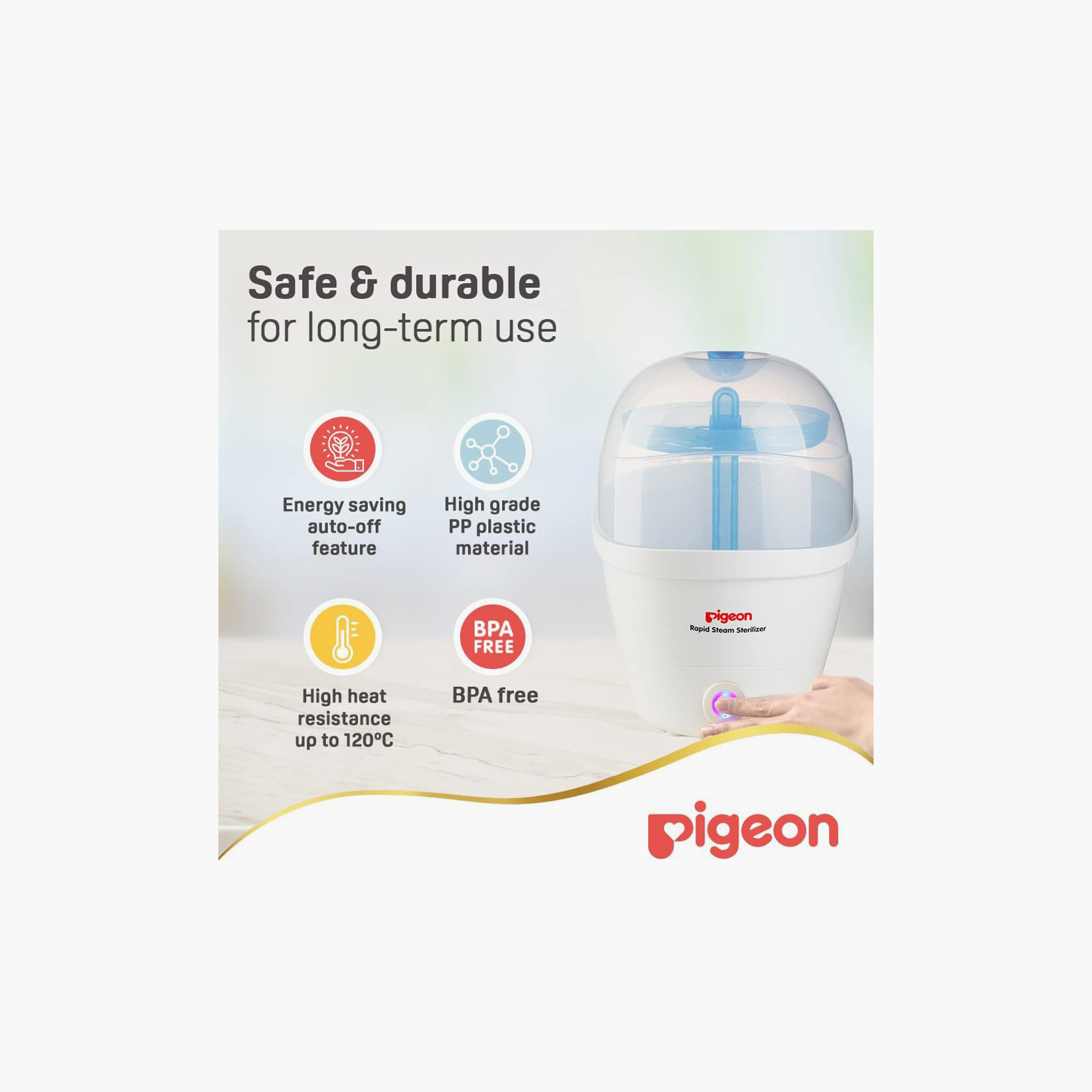 Pigeon Bpa Free Rapid Steam Sterilize - White-baby-feeding-sterilizersandwarmers-image-6