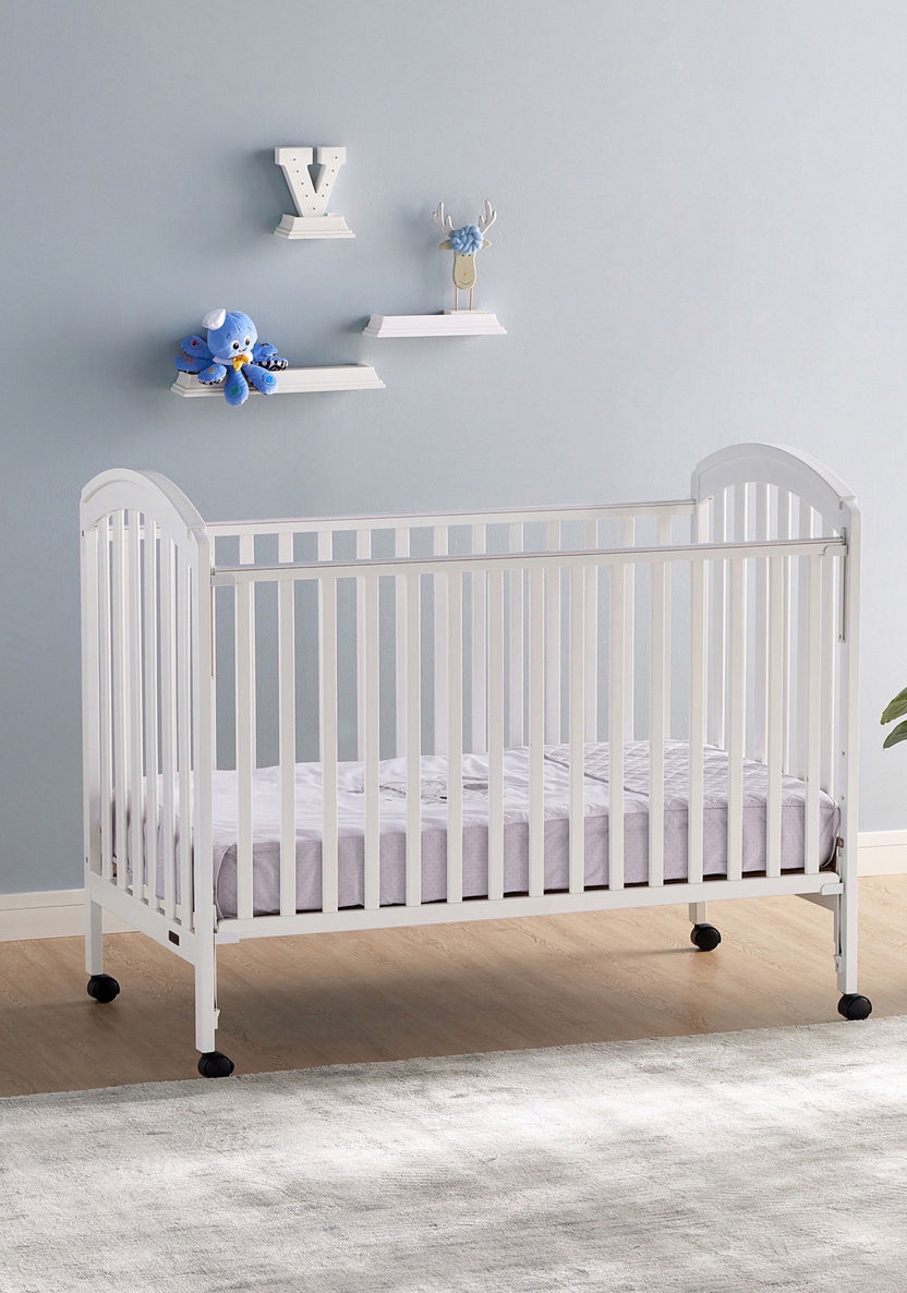 Juniors Capri Wooden Crib with Three Adjustable Heights - White (Up to 3 years)-Baby Cribs-image-0