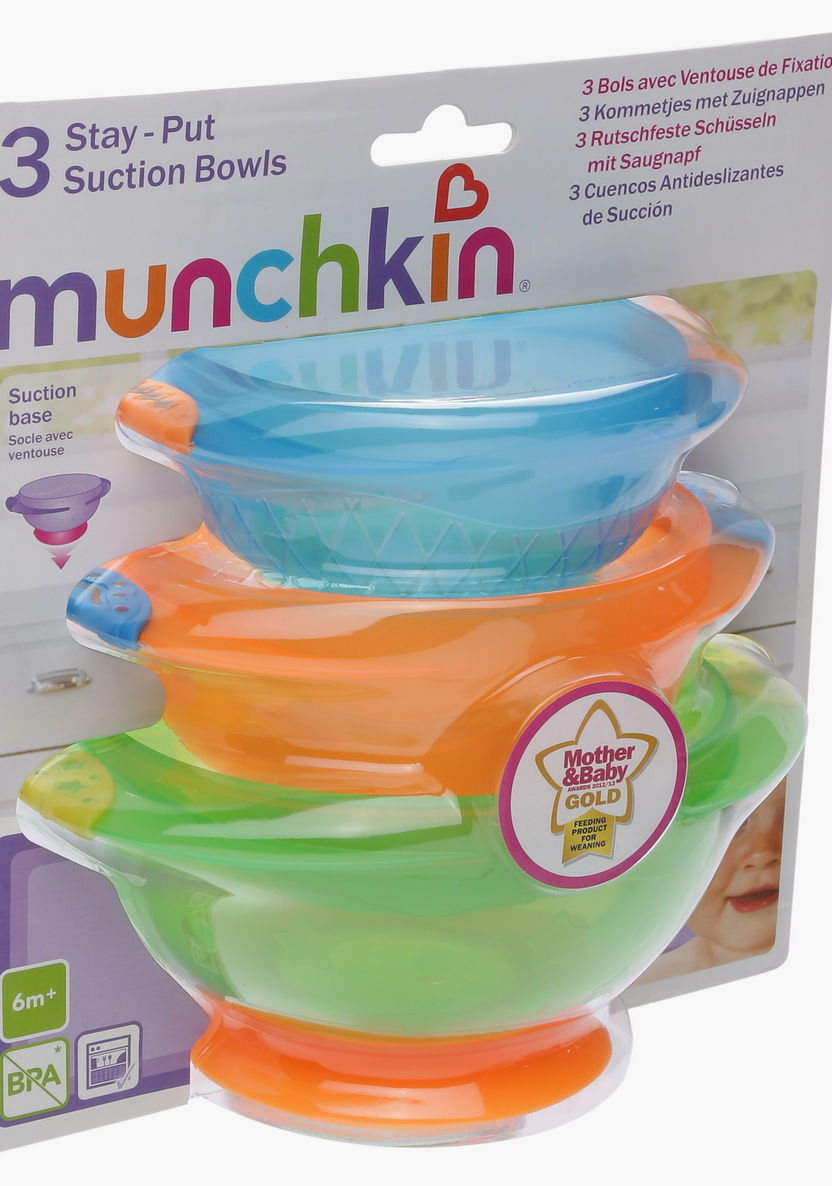 Munchkin Stay-Put Suction Bowl - Set of 3-Mealtime Essentials-image-2