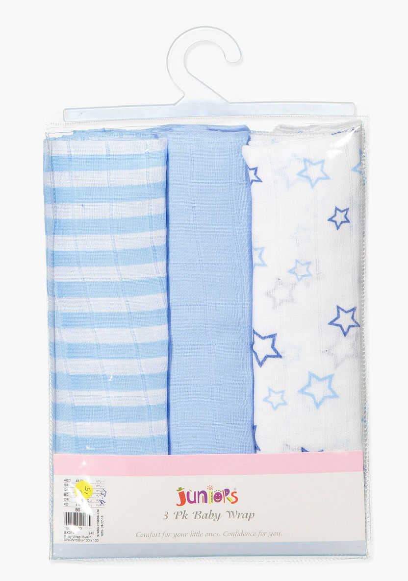 Juniors Printed Receiving Blanket - Set of 3-Blankets and Throws-image-2