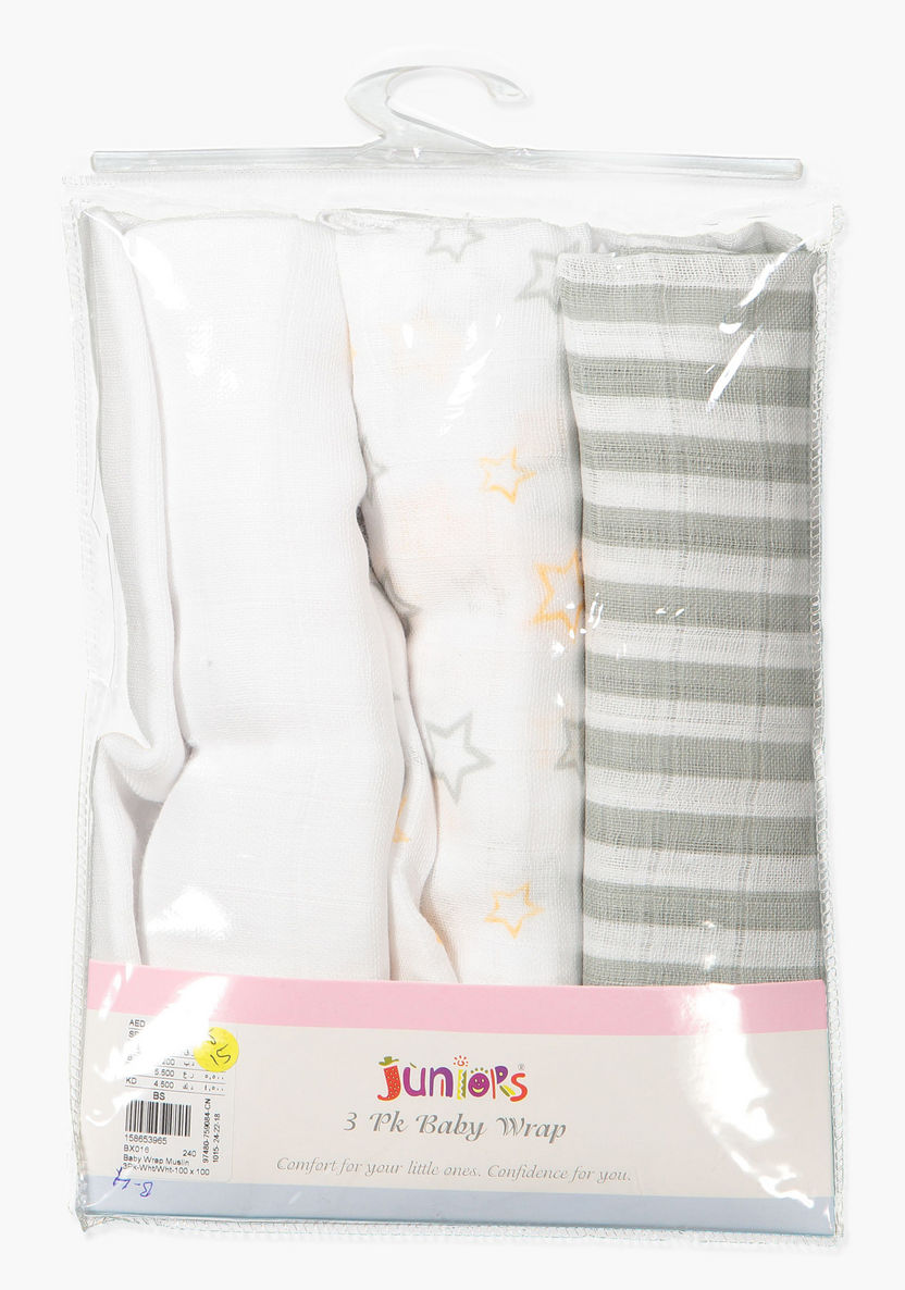Juniors Printed Baby Wrap - Set of 3-Swaddles and Sleeping Bags-image-2