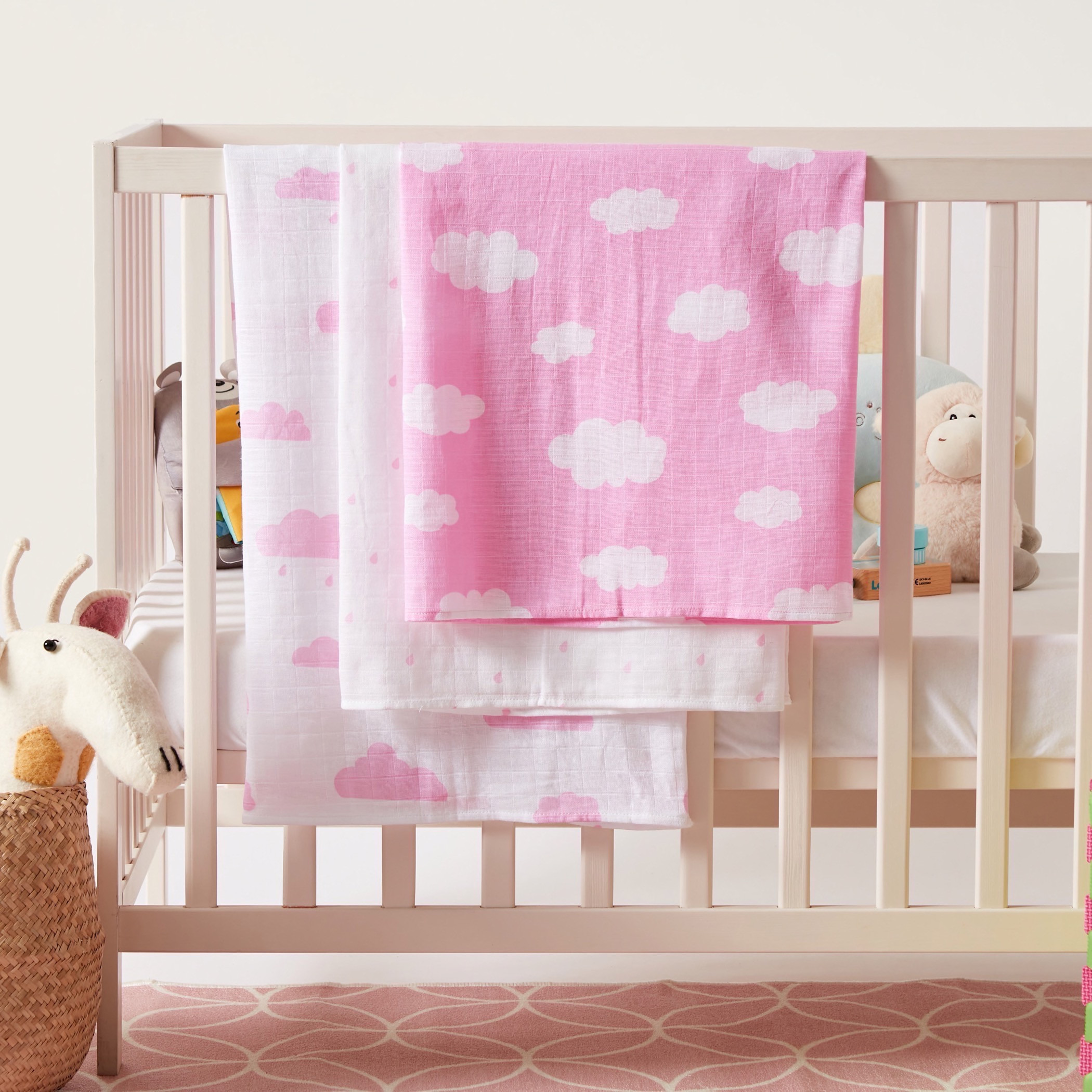 Juniors 3-Piece Printed Blanket Set - 115x115 cms-baby-nursery-blanketsandswaddles-blanketsandquilts-image-1