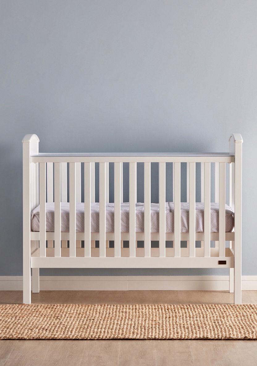 Giggles Marcia Wooden Crib with Three Adjustable Heights - White (Up to 3 years)-Baby Cribs-image-2