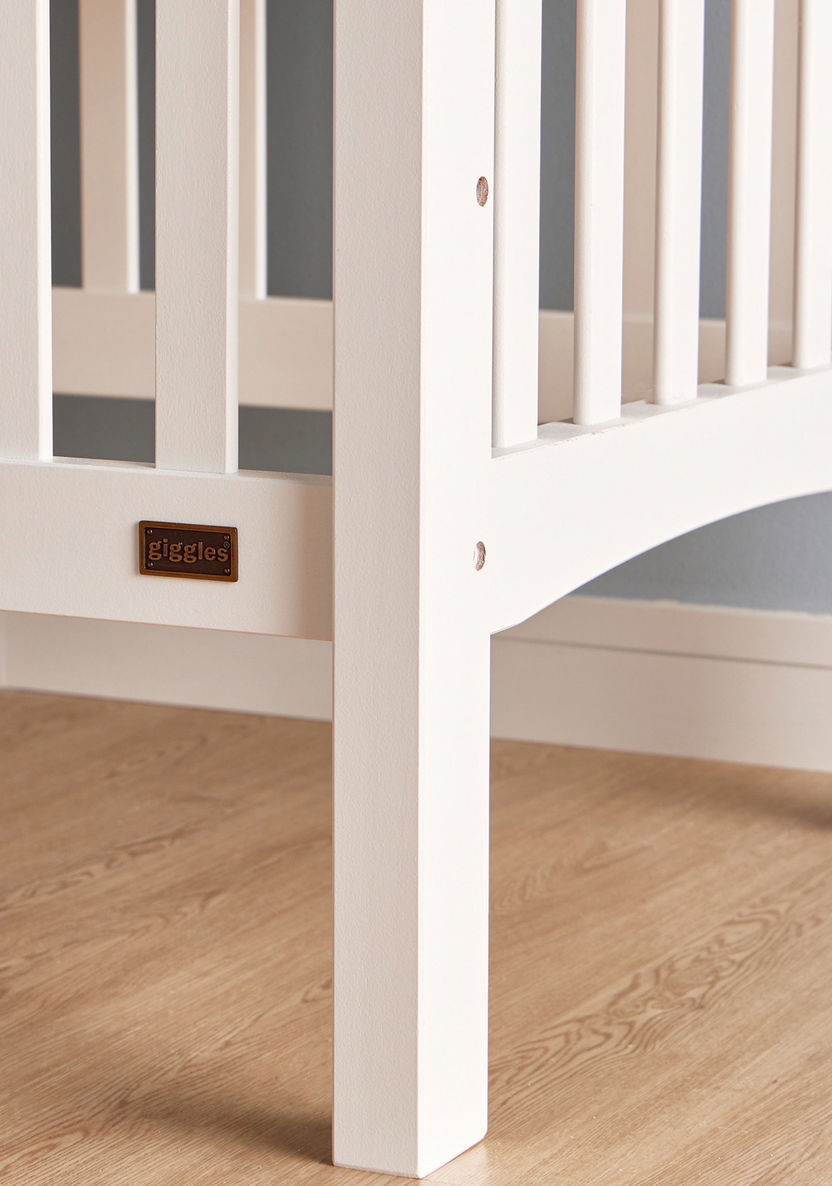 Giggles Marcia Wooden Crib with Three Adjustable Heights - White (Up to 3 years)-Baby Cribs-image-5